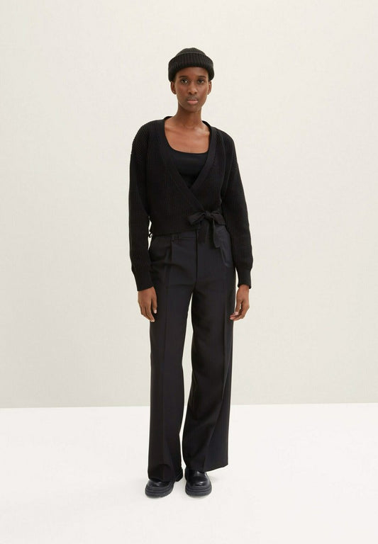 TOM TAILOR Denim IN WICKEL-OPTI - Strickjacke - Deep Black