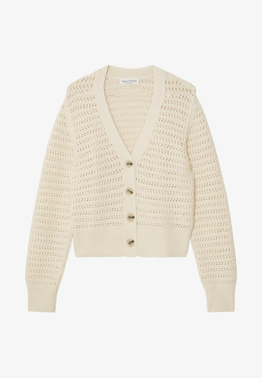 Marc O'Polo LONGSLEEVE, V-NECK - Strickjacke - Chalky Sand
