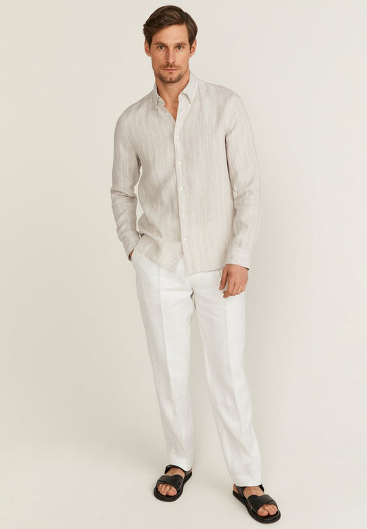 DANTE - Hemd - Beige Stripe