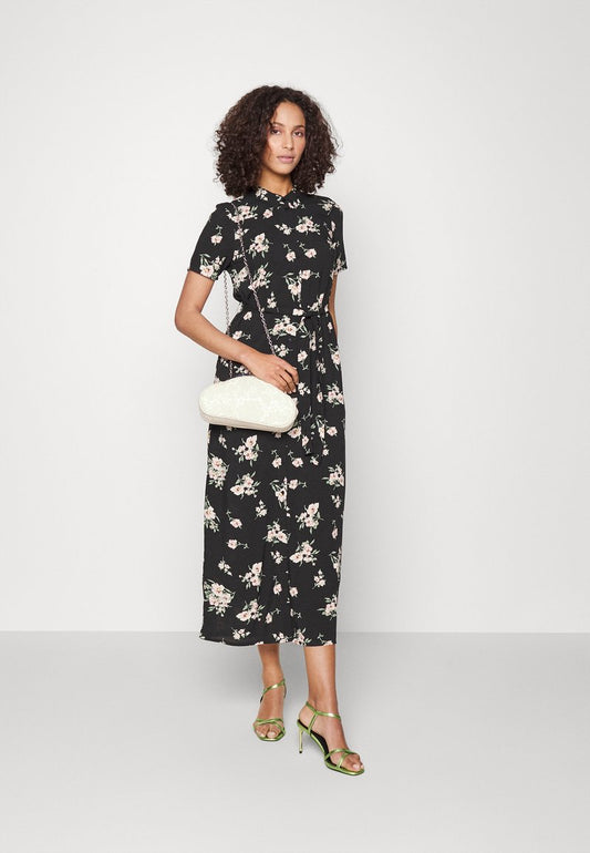 Vero Moda Tall VMEASY LONG - Blusenkleid - Black/sandy