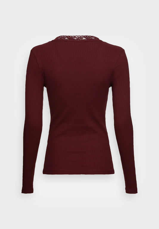 Vero Moda Tall VMHELSINKI DEEP V NECK - Long Sleeved Top - Port Royale