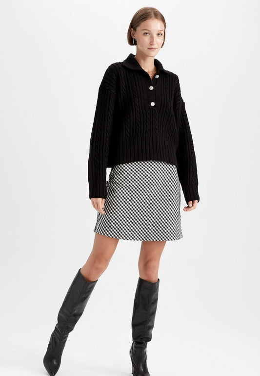 DeFacto STANDART FIT - Strickpullover - Black