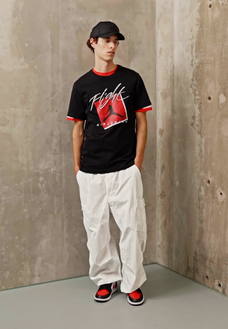 Jordan BRAND CREW - T-Shirt Print - Black/gym Red