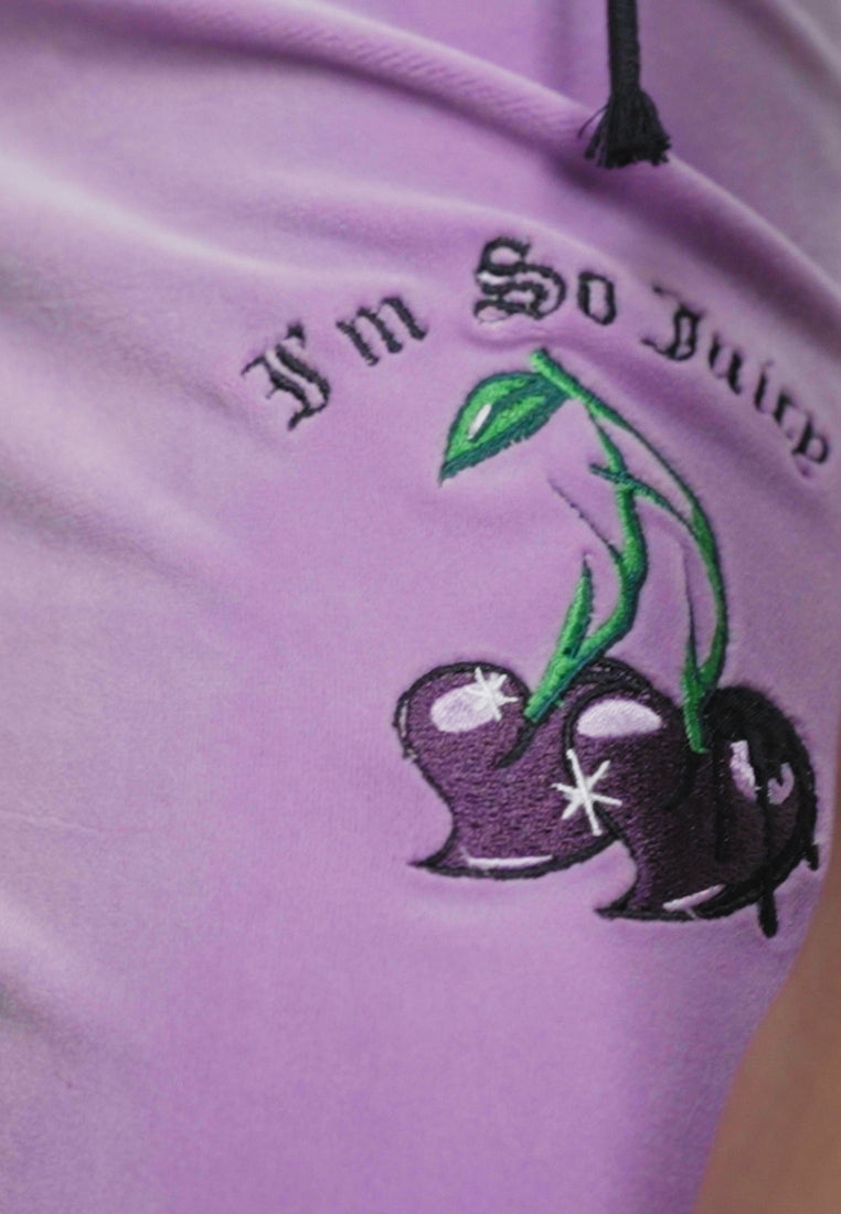 Juicy Couture CLASSIC TRACKPANT WITH CHERRY BRANDING - Jogginghose - Sheer Lilac