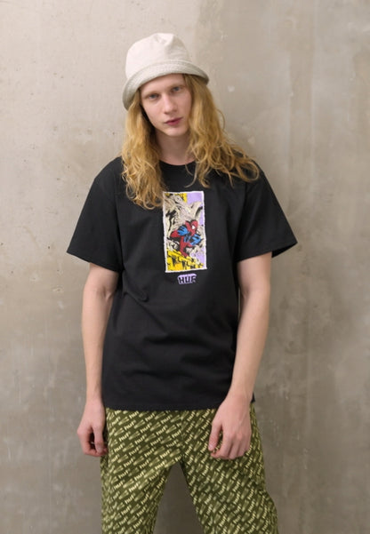 HUF MOODY TEE - T-Shirt Print - Black