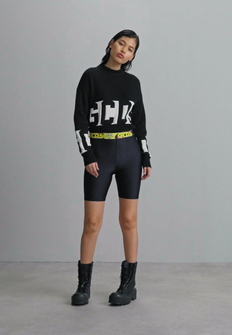 GCDS SPONGEBOB CYCLIST - Leggings - Hosen - Black