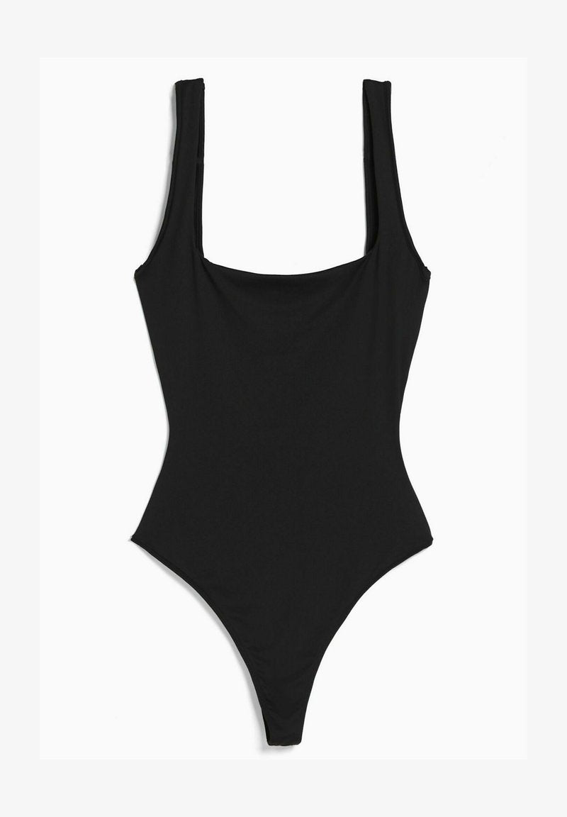 BERSHKA MONOCHROME STRAPPY - Top - Black