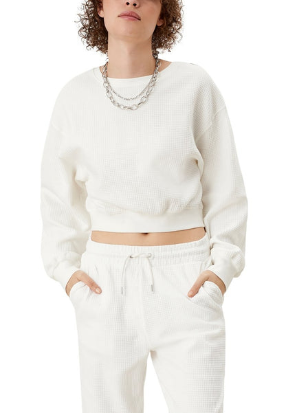 QS By S.Oliver MIT WAFFELSTRUKTUR - Sweatshirt - Off-white