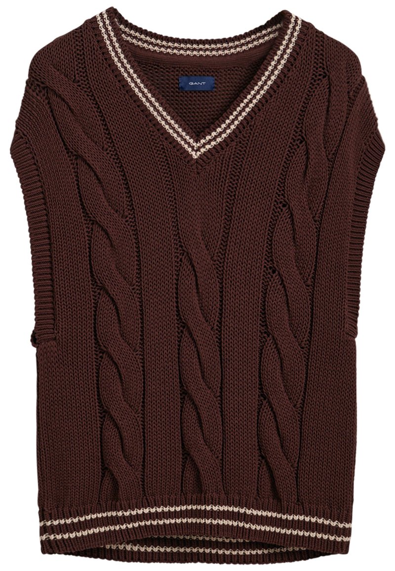 Gant CABLE - T-Shirt Basic - Rich Brown