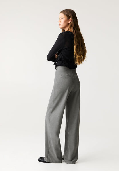 PULL & BEAR STRAIGHT-LEG DARTED -SMART - Trousers - Grey