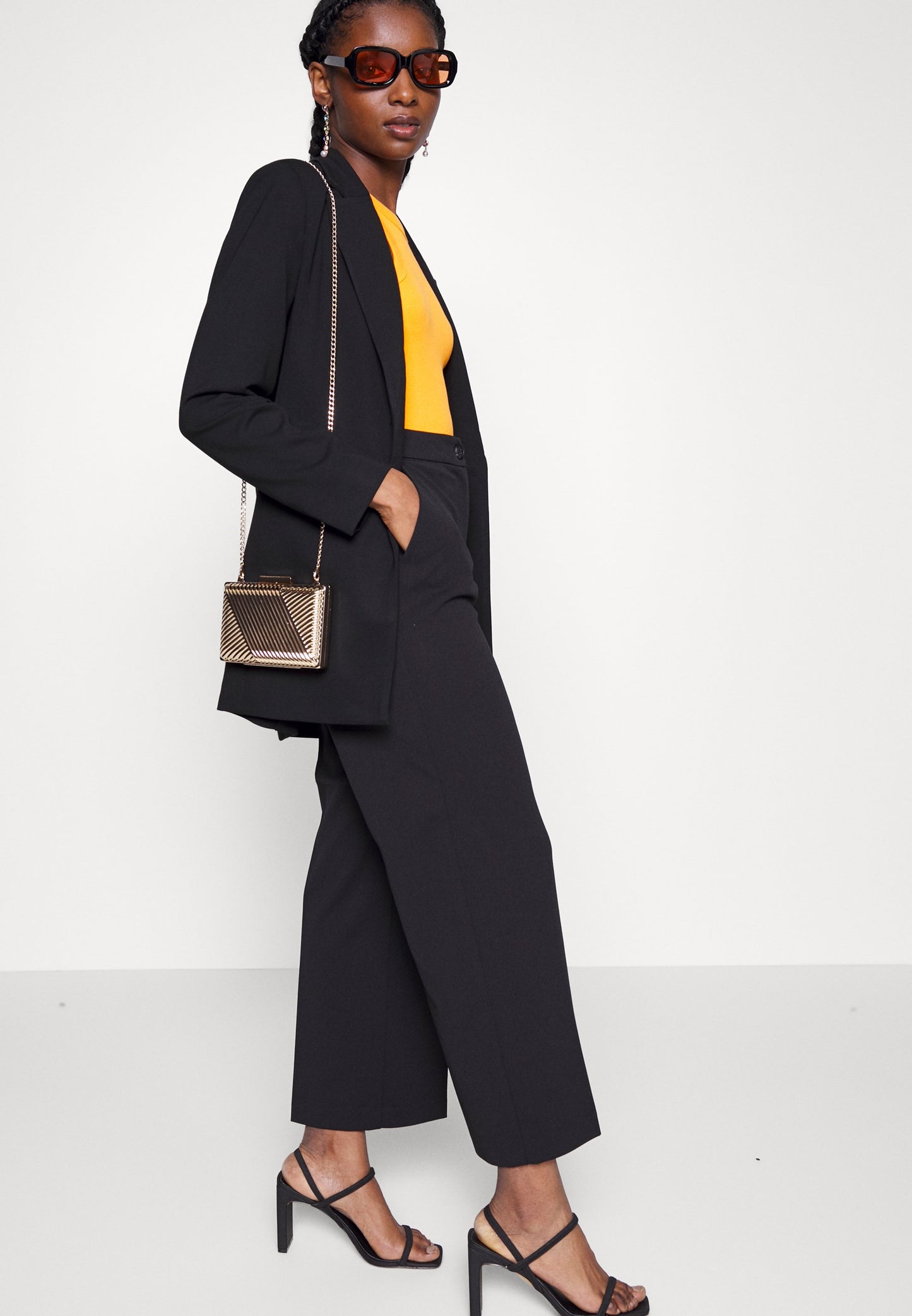 ONLY Petite ONLCAROLINA LONG PANT - Trousers - Black