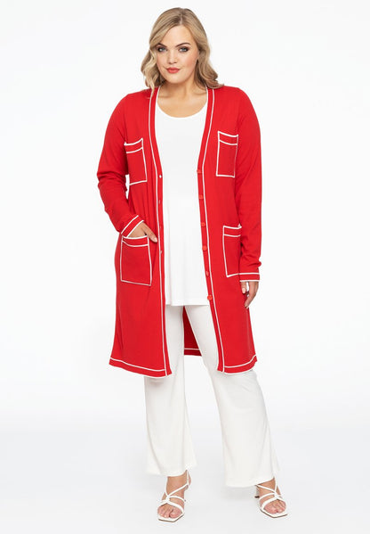  DETAIL POCKETS - Strickjacke - Red