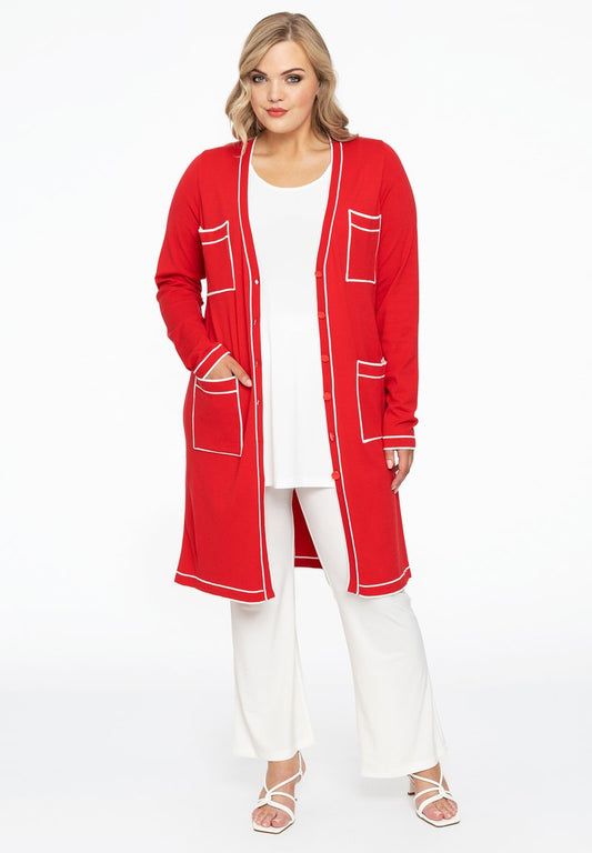  DETAIL POCKETS - Strickjacke - Red