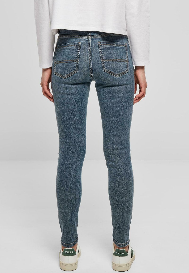 URBAN CLASSICS MID WAIST - Jeans Skinny Fit - Midstone Washed