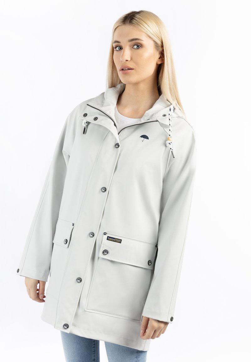 Schmuddelwedda Regenjacke / Wasserabweisende Jacke - Grauweiss