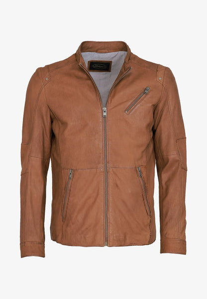  Lederjacke - Cognac