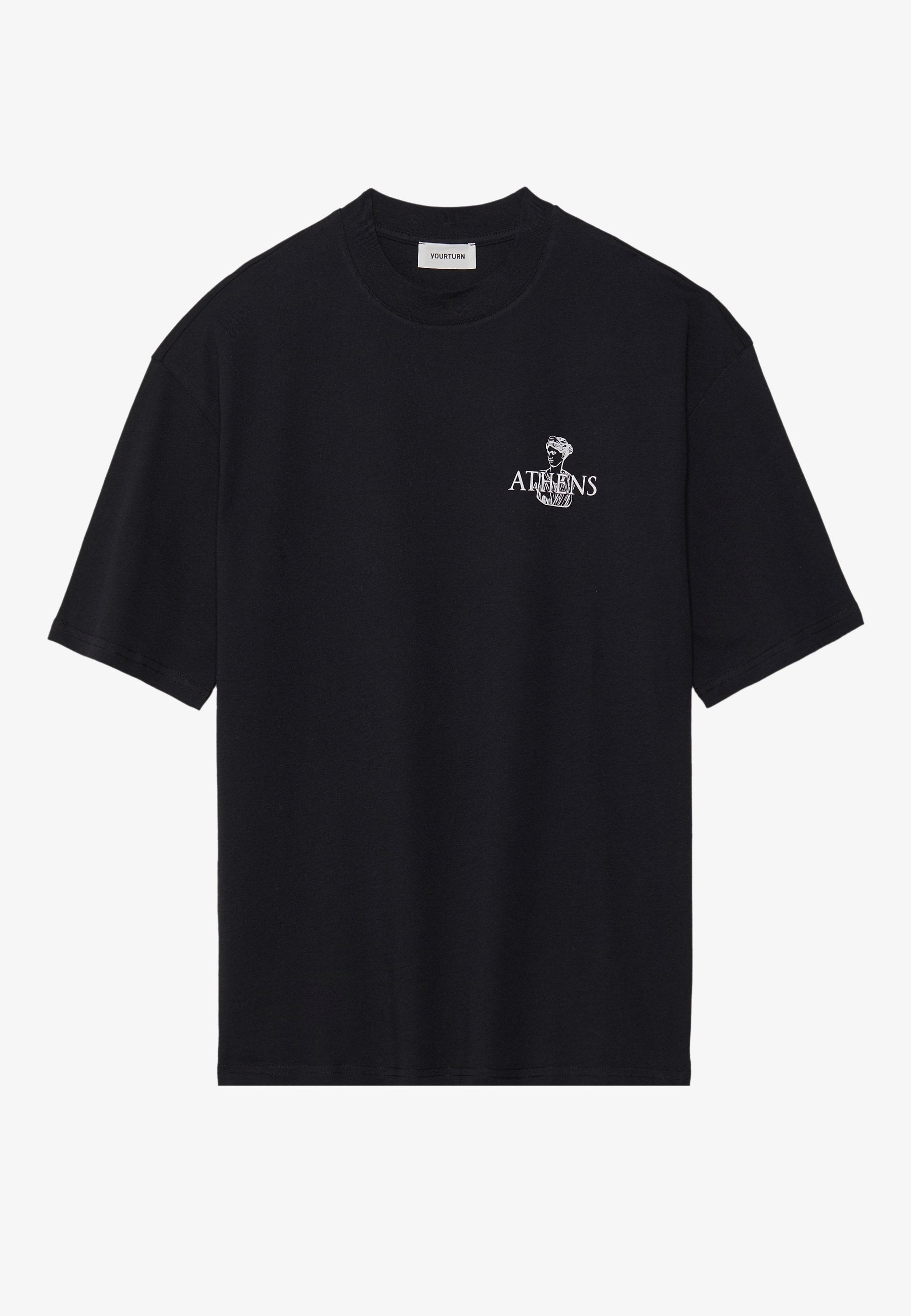 YOURTURN UNISEX - Print T-shirt - Black