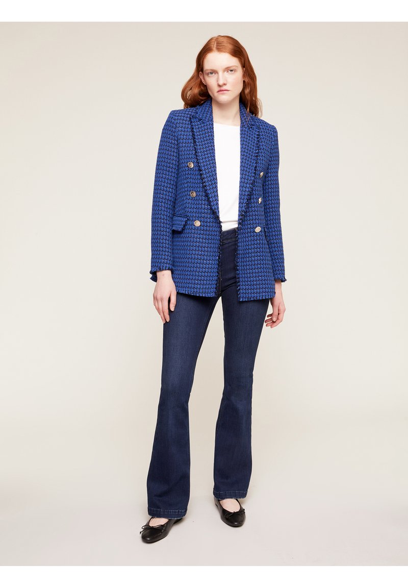 LARGE DOUBLE BOUTONNAGE EN TWEED - Kurzmantel - Bluette