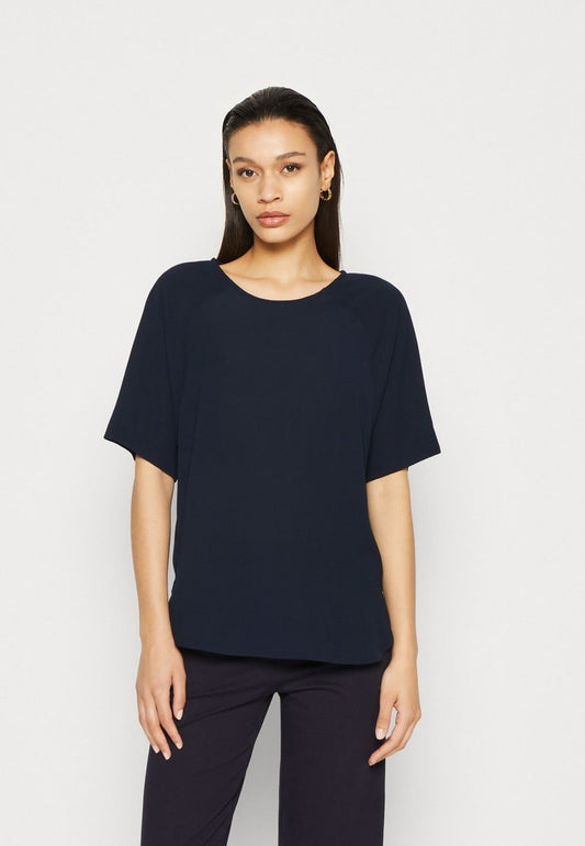 Marks & Spencer WOVEN TEE - T-Shirt Basic - Midnight Navy