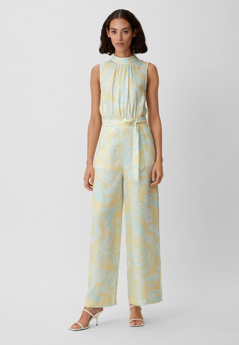 Comma MIT ALLOVER-PRINT - Jumpsuit - Helles Zitrone