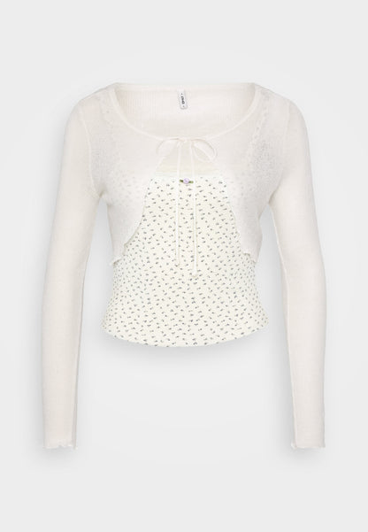 ONLY Petite ONLLEMONE DOUBLE - Long Sleeved Top - Black