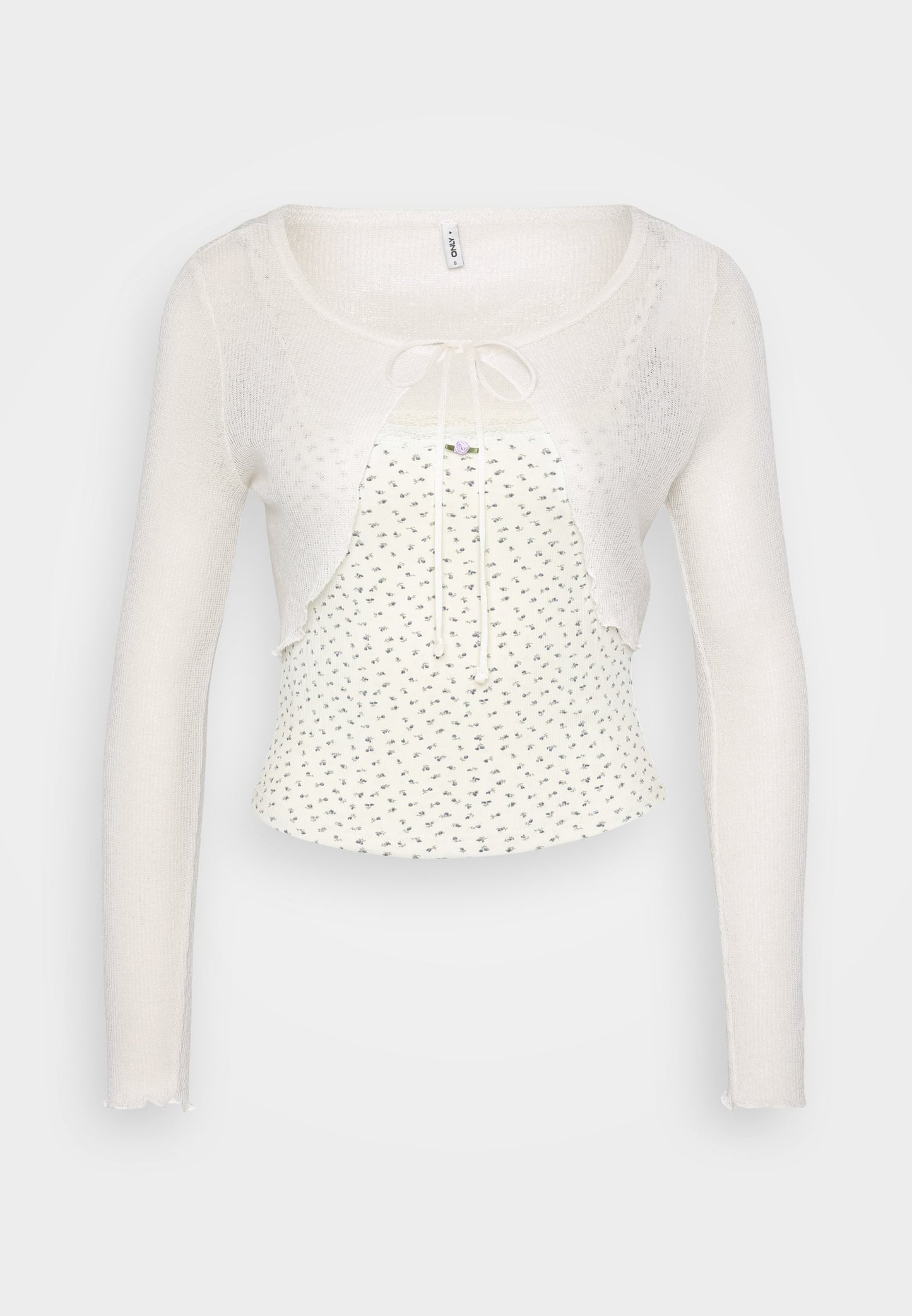 ONLY Petite ONLLEMONE DOUBLE - Long Sleeved Top - Egret