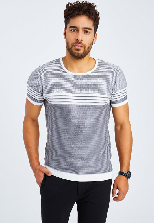  T-Shirt Print - Ecru-dunkelgrau