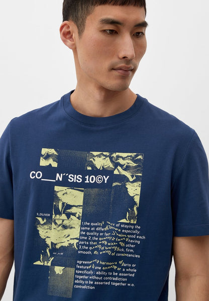 S.Oliver MIT FRONTPRINT - T-Shirt Print - Tiefblau