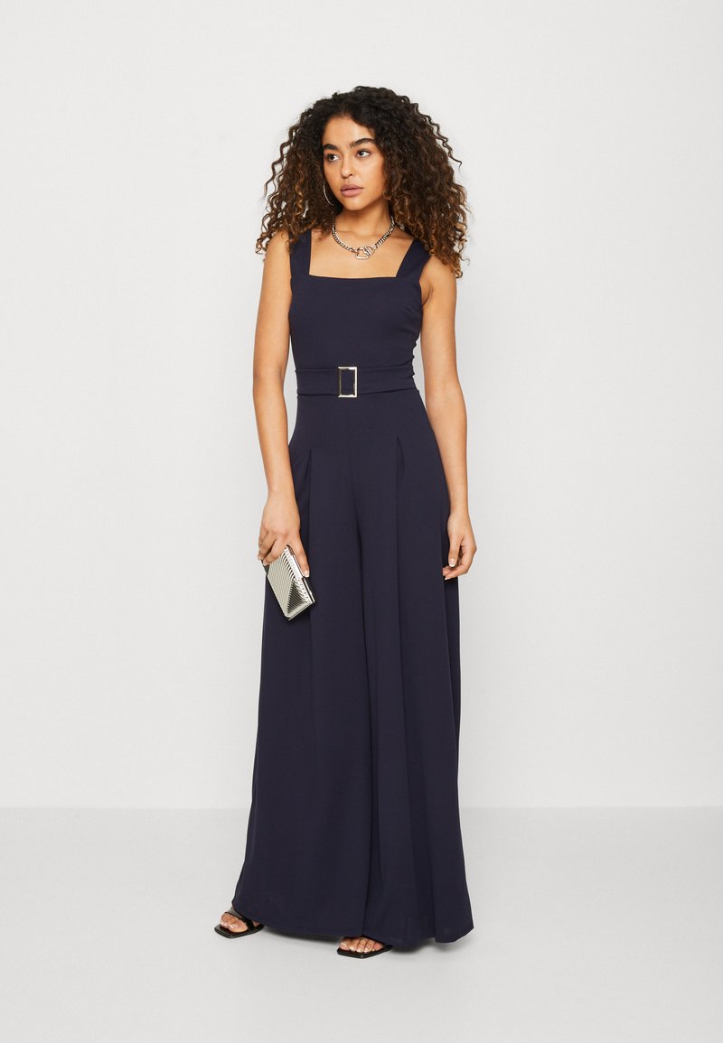 Wal G ASH BELT - Jumpsuit - Navy Blue