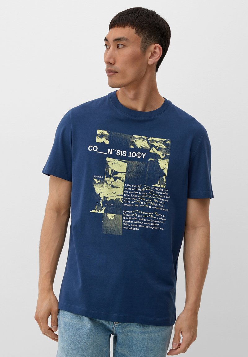 S.Oliver MIT FRONTPRINT - T-Shirt Print - Tiefblau