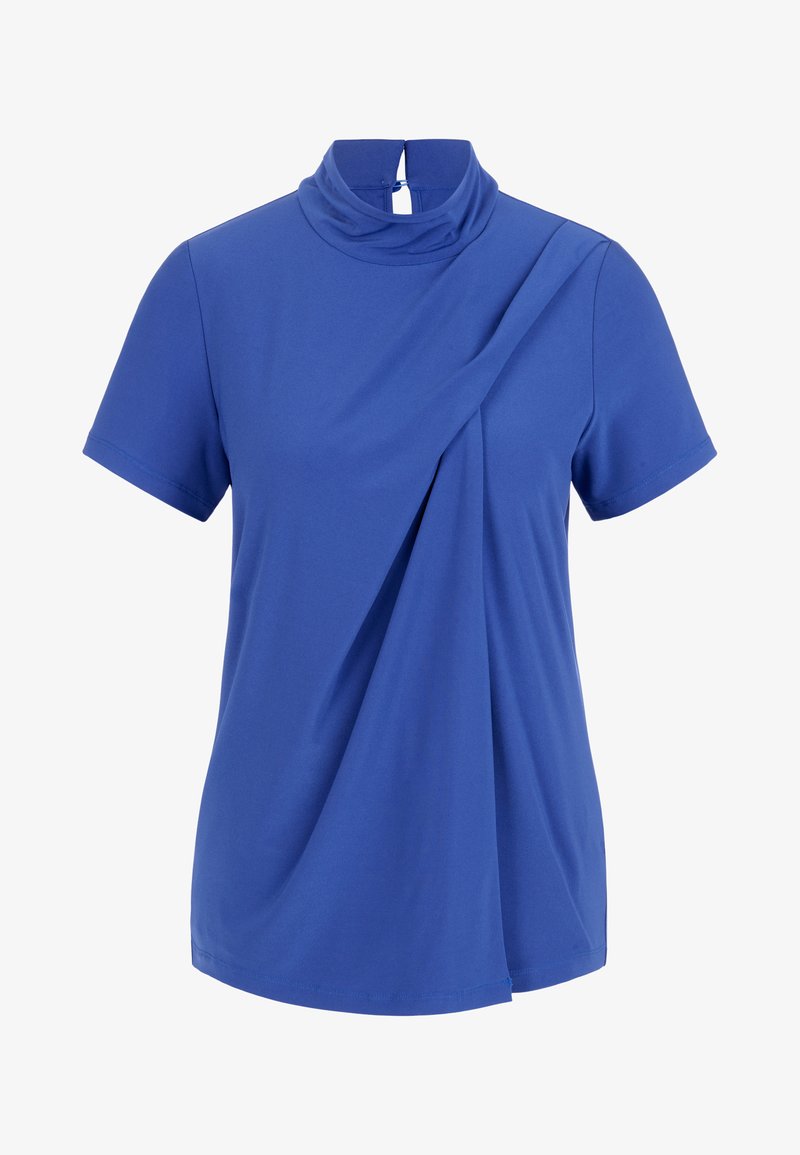  IN WICKEL-OPTIK - T-Shirt Basic - Achatblau