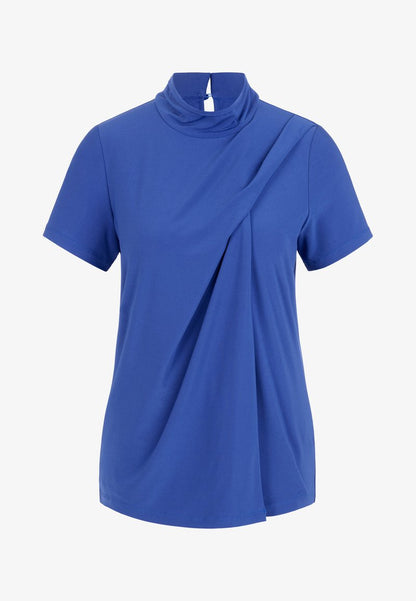  IN WICKEL-OPTIK - T-Shirt Basic - Achatblau