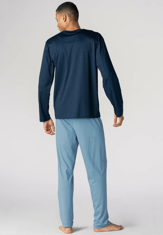MEY LANGER SCHLAFANZUG - Nachtwäsche Set - Yacht Blue