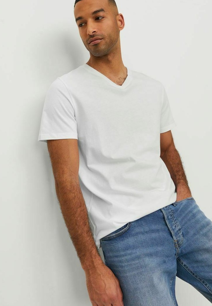 Jack & Jones V-AUSSCHNITT - T-Shirt Basic - White