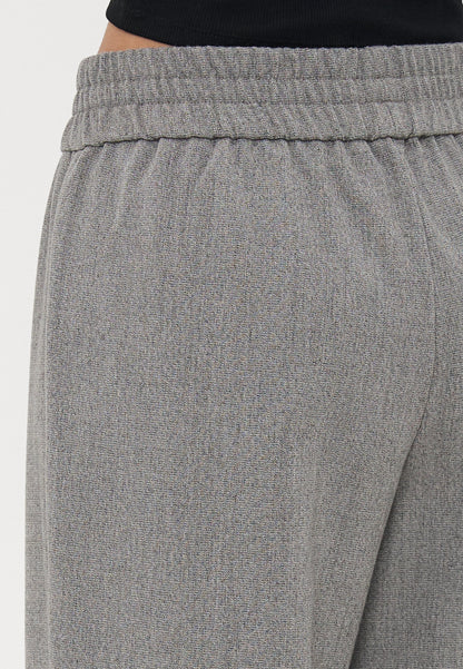 ONLY Petite ONLELISE WIDE PULL UP - Trousers - Rock Ridge/white Melange
