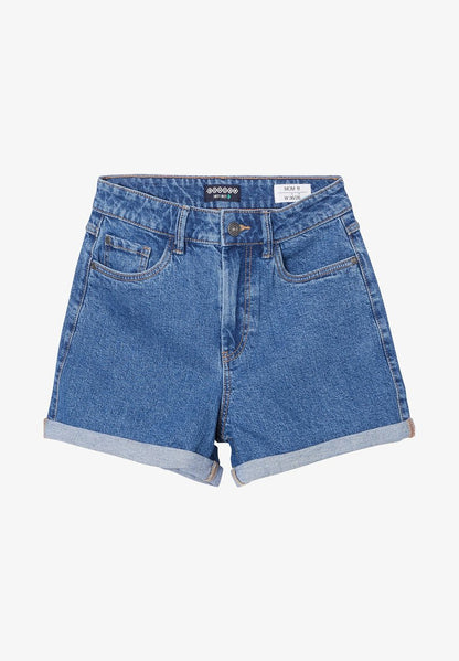  ÖKO-VERANTWORTLICHE MOM - Jeans Shorts - Denim Stone