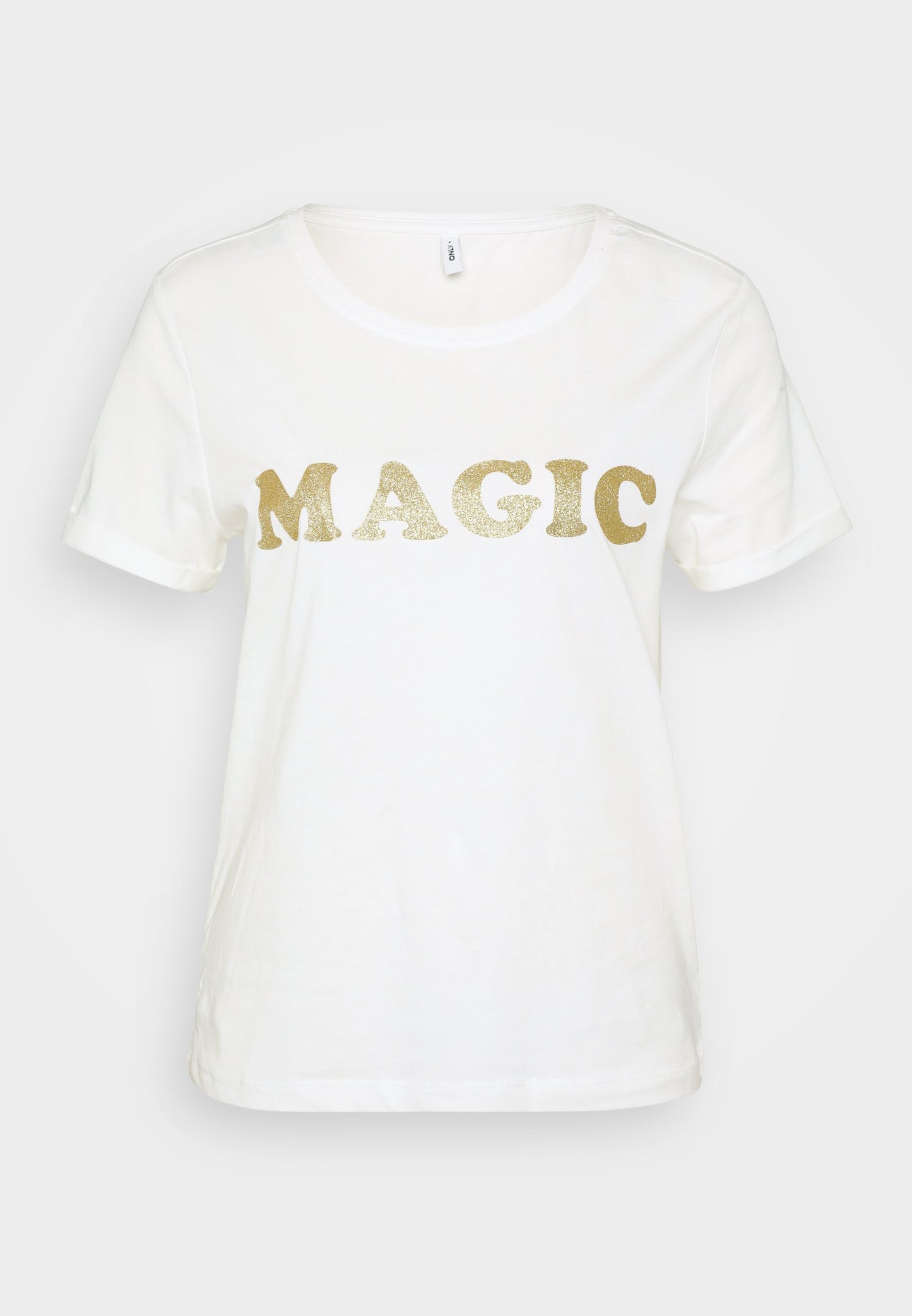 ONLY Petite ONLOLIVE AMOUR GLITTER - Print T-shirt - Cloud Dancer/gold-coloured