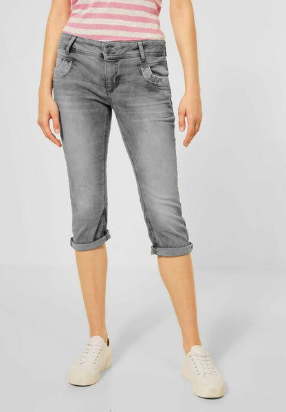 STREET ONE Jeans Shorts - Grau