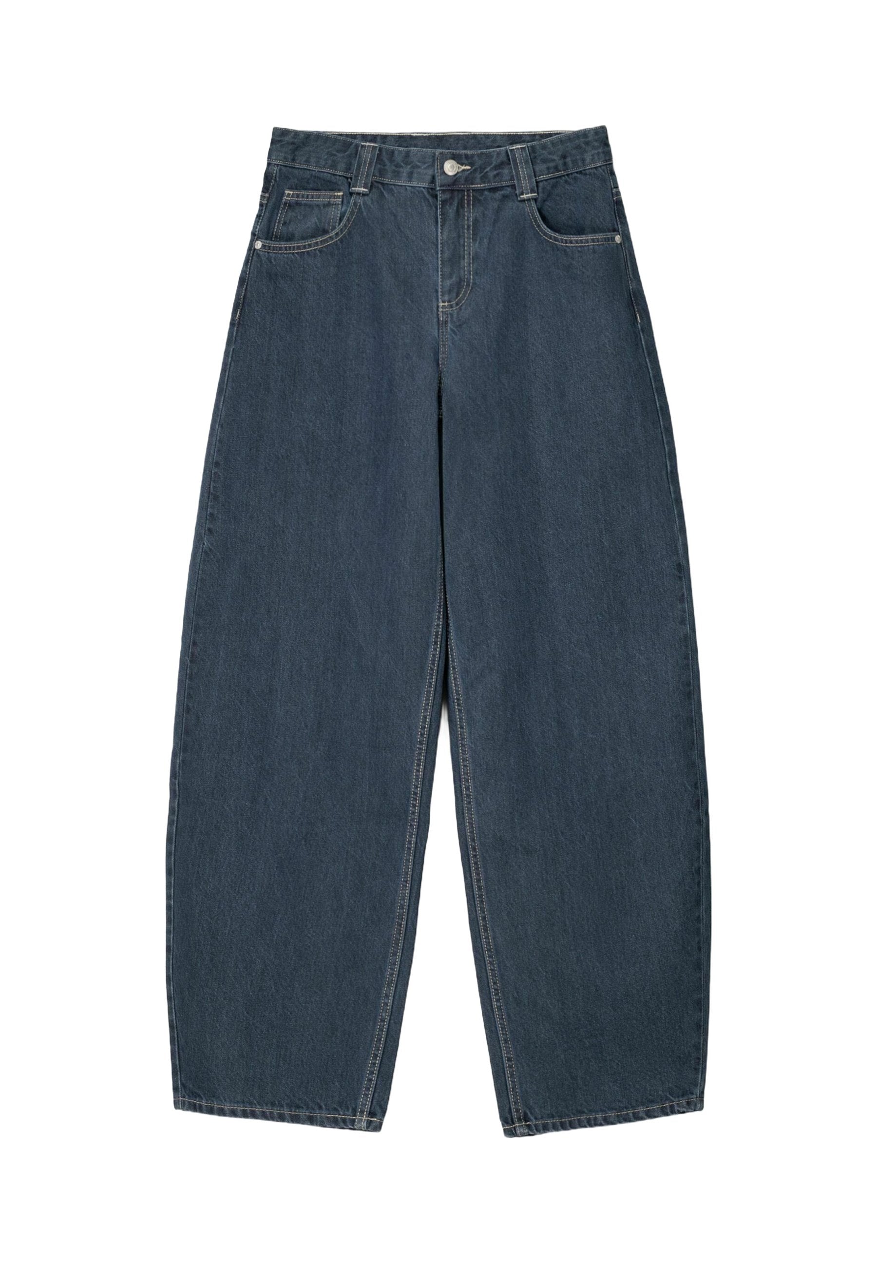 BERSHKA BALLOON - BAGGY - Relaxed Fit Jeans - Light Blue Denim