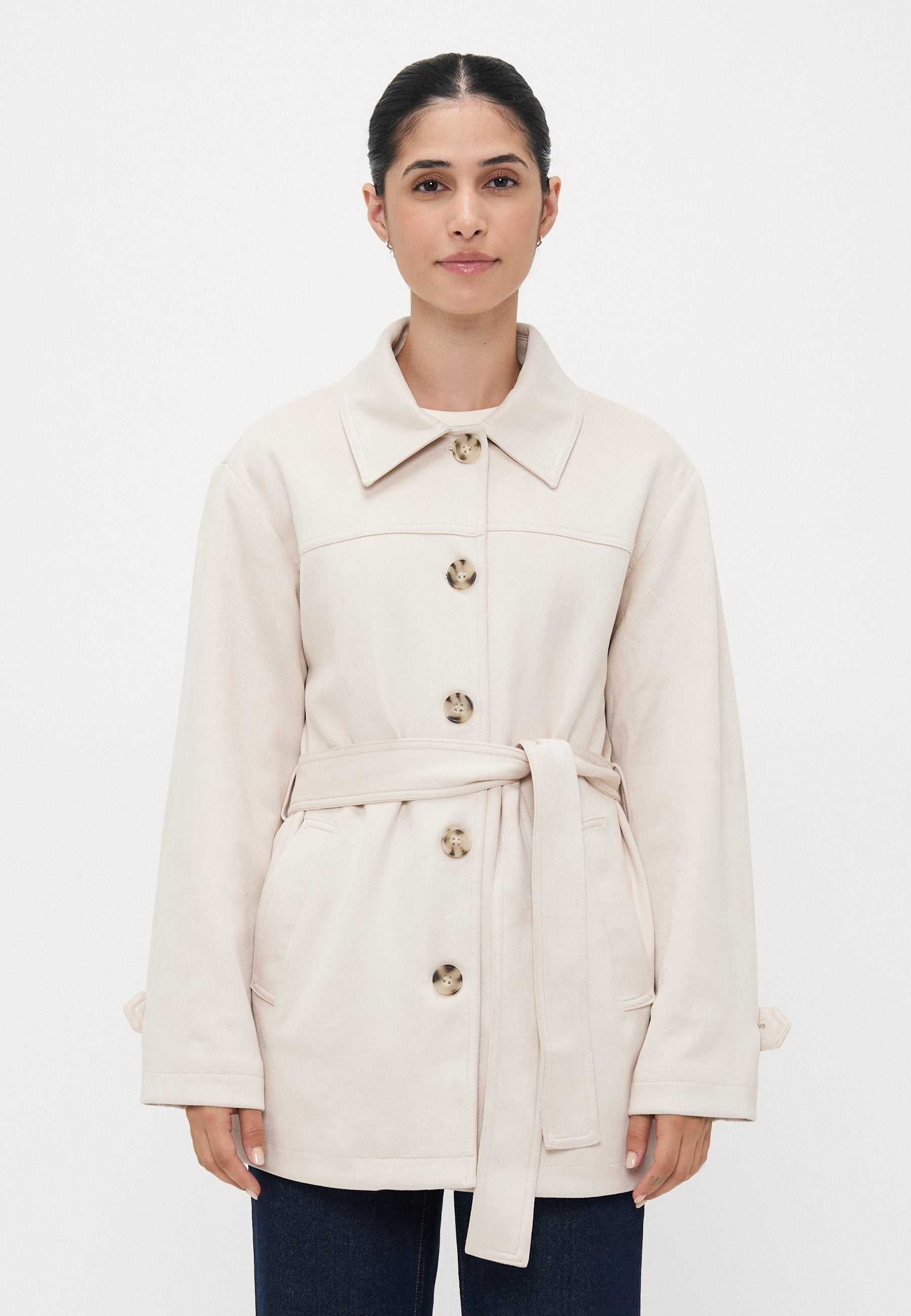 ONLY Petite ONLDIANE LIFE COAT - Short Coat - Pumice Stone