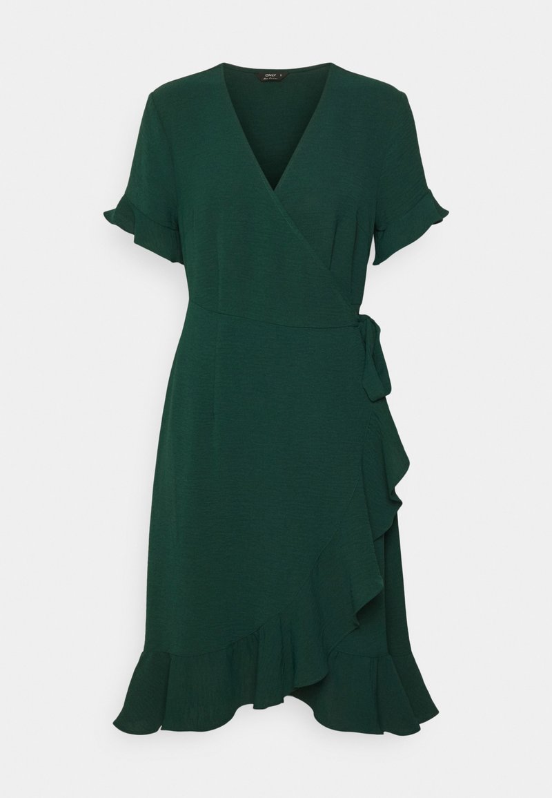 ONLY Petite ONLMETTE SWRAP FRILL DRESS - Freizeitkleid - Ponderosa Pine