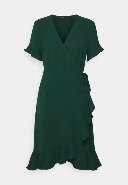 ONLY Petite ONLMETTE SWRAP FRILL DRESS - Freizeitkleid - Ponderosa Pine