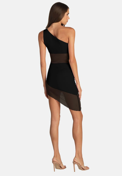 OW Collection CURVE MESH - Cocktailkleid/festliches Kleid - Black