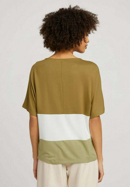 Tom Tailor T-Shirt Print - Olive/brown