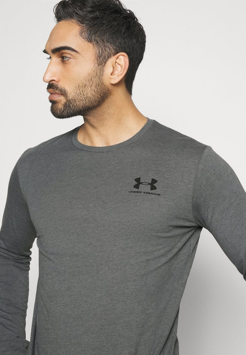 Under Armour SPORTSTYLE LEFT CHEST - Sport T-shirt - Pitch Gray Medium Heather/black