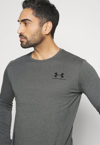 Under Armour SPORTSTYLE LEFT CHEST - Sport T-shirt - Pitch Gray Medium Heather/black