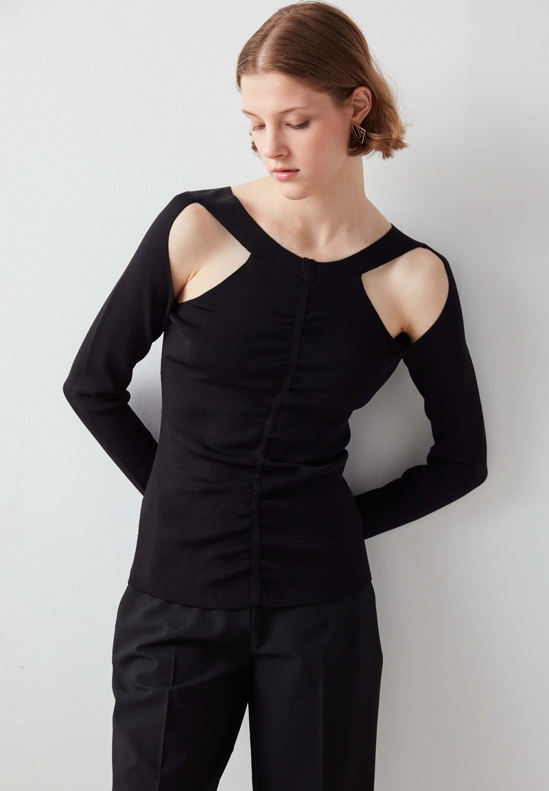 Ipekyol CUTOUT KNITWEAR - Langarmshirt - Black
