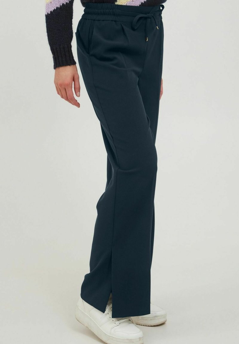 B.young ELEGANTE BUSINESS LANGE STOFF PANTS WIDE LEG - Stoffhose - Navy