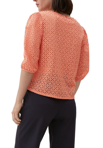 S.Oliver AUS BRODERIE ANGLAISE - Bluse - Papaya