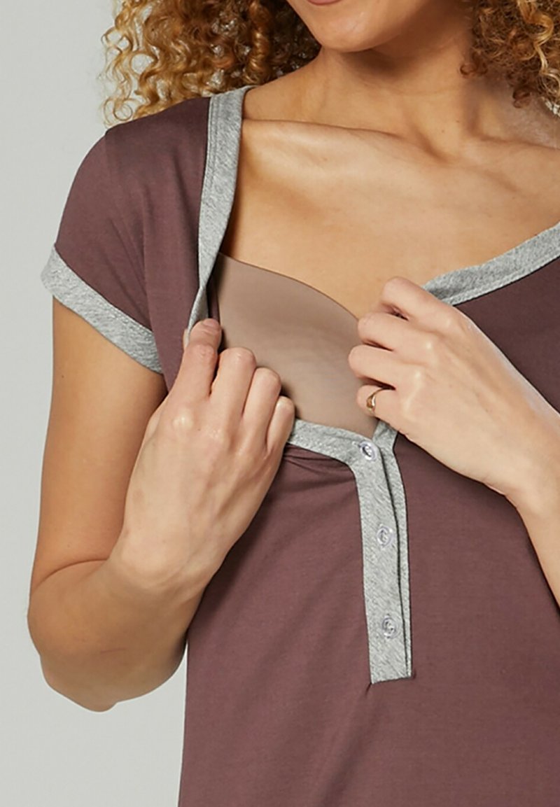 Happy Mama NURSING - Nachthemd - Light Brown